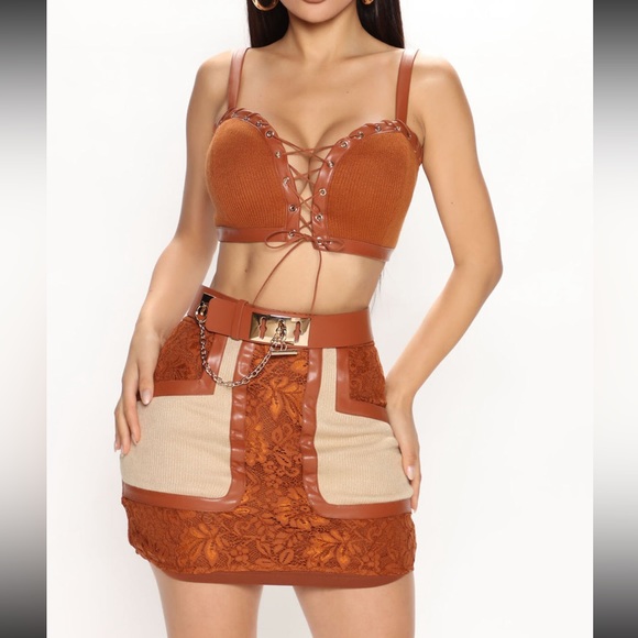 Fashion Nova Skirts Fashion Nova 2 Piece Set Crop Top And Mini